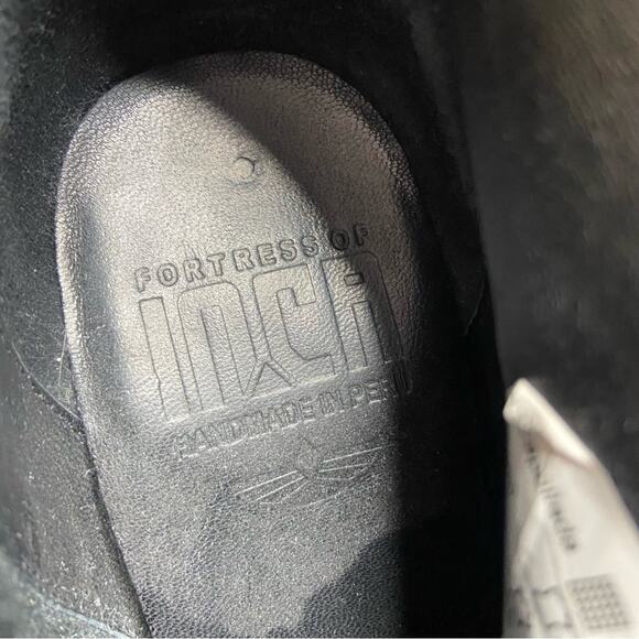 Fortress Of Inca Striped Tapestry Ankle Boots with Wooden Heel Size 6 - Picture 3 of 5